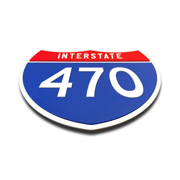 Interstate 470 Number Only road sign replica flat view
