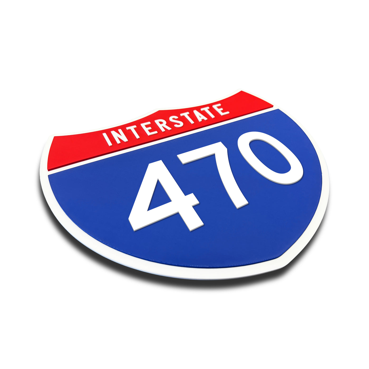 Interstate 470 Number Only road sign replica three quarter view
