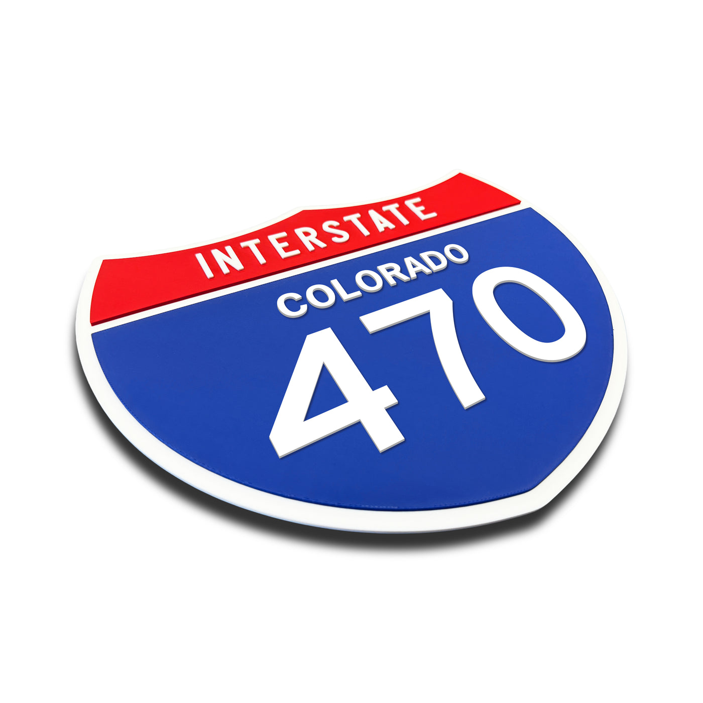 Interstate 470 – Colorado road sign replica three-quarter view