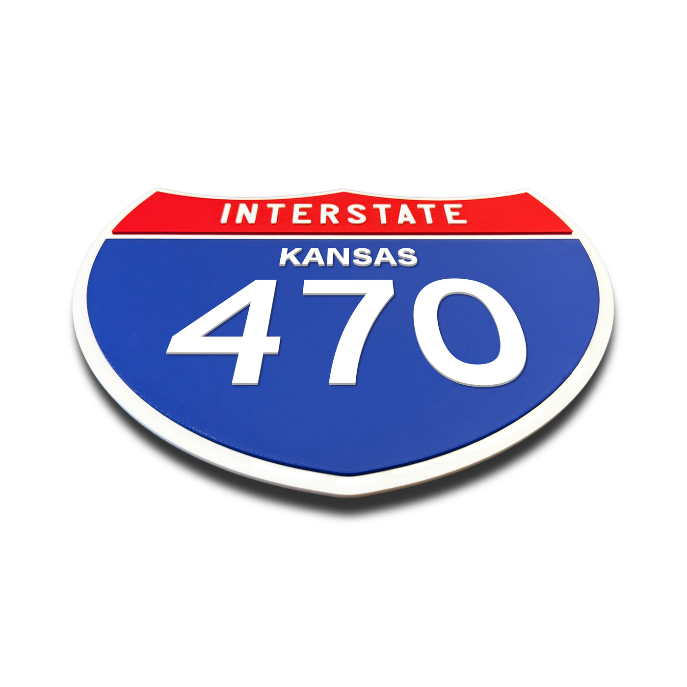 Interstate 470 – Kansas road sign replica flat view