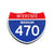 Interstate 470 Missouri road sign replica front view