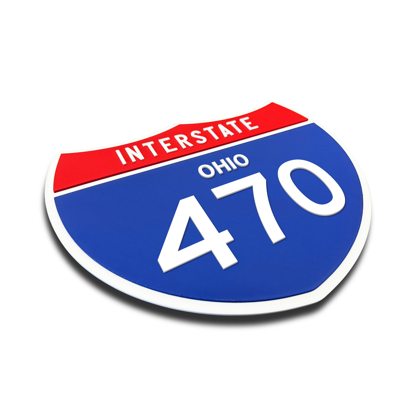Interstate 470 – Ohio road sign replica three-quarter view