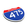 Interstate 475 Number Only road sign replica three quarter view