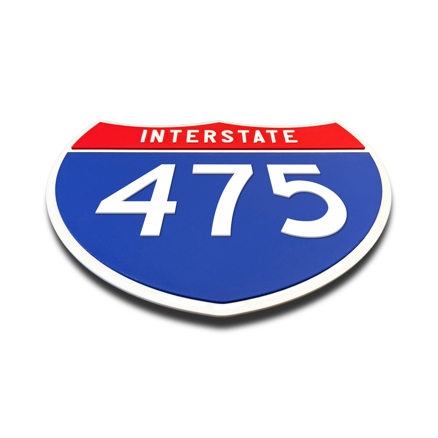 Interstate 475 Number Only road sign replica flat view