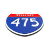 Interstate 475 Number Only road sign replica flat view