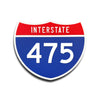 Interstate 475 Number Only road sign replica front view