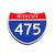 Interstate 475 Number Only road sign replica front view