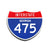 Interstate 475 Georgia road sign replica front view