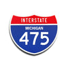 Interstate 475 Michigan road sign replica front view