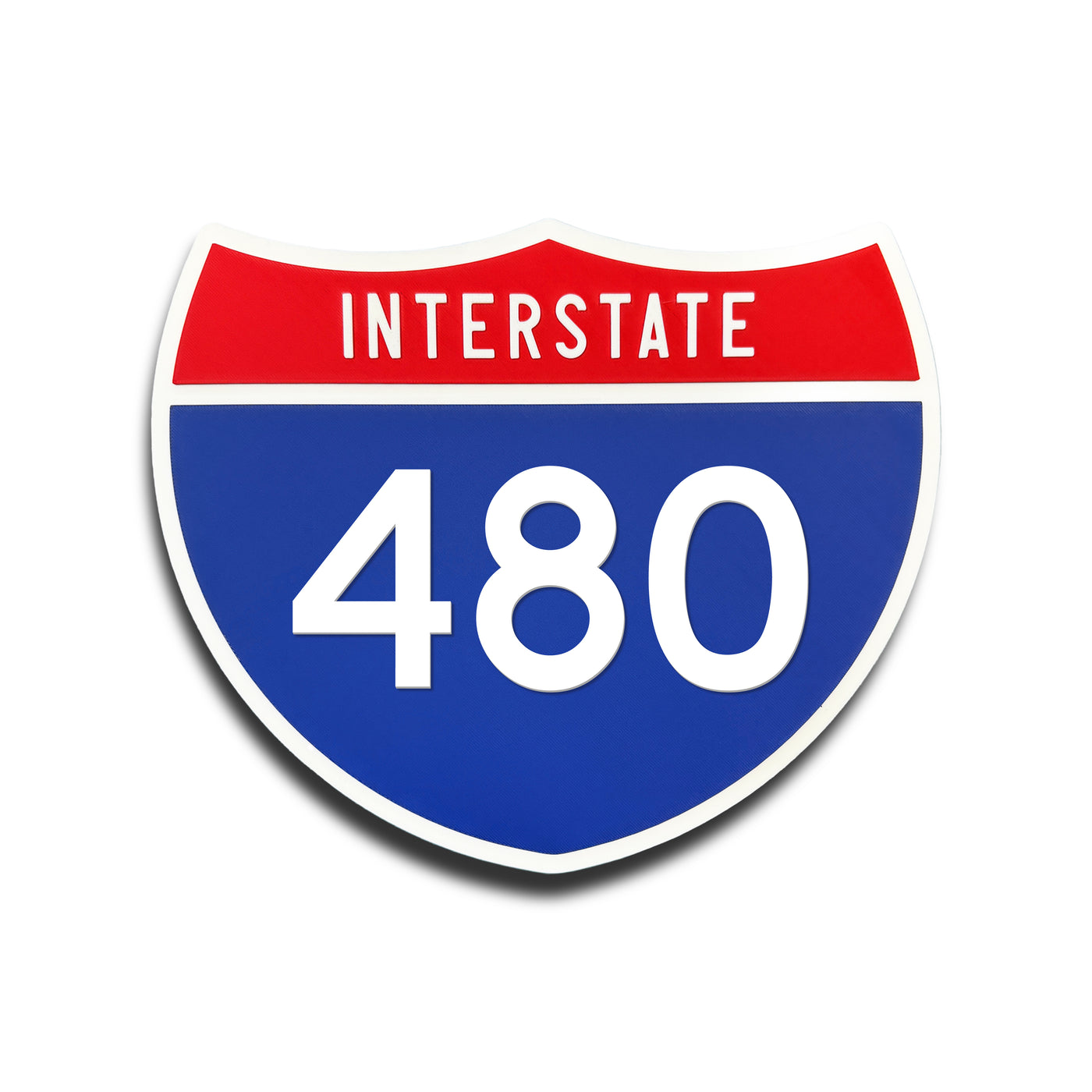 Interstate 480 Number Only road sign replica front view