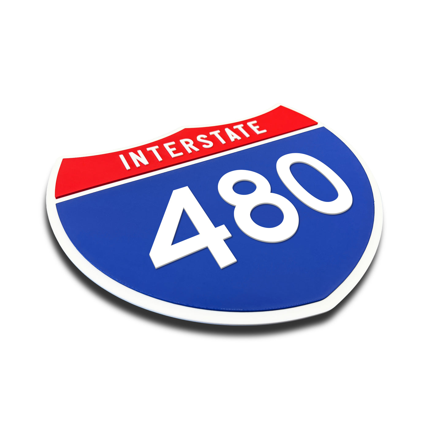Interstate 480 Number Only road sign replica three quarter view