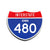 Interstate 480 Iowa road sign replica front view