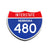 Interstate 480 Nebraska road sign replica front view