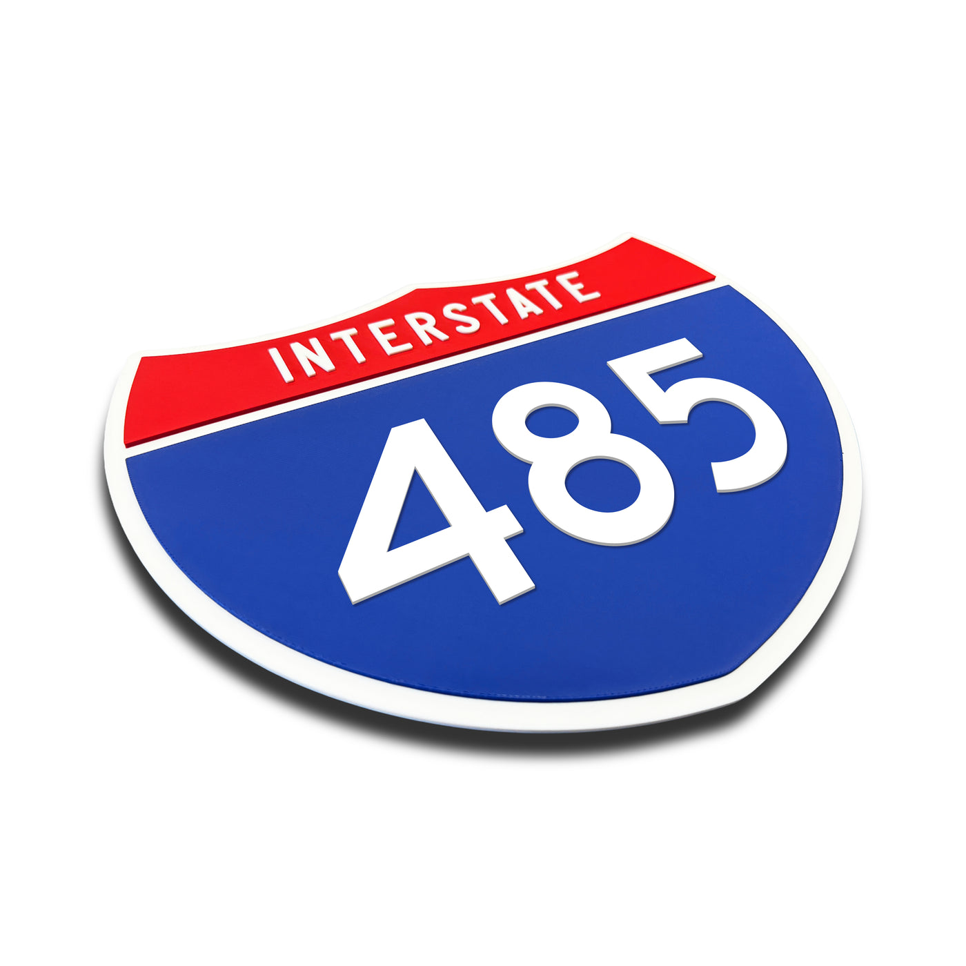 Interstate 485 Number Only road sign replica three quarter view