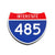 Interstate 485 Number Only road sign replica front view
