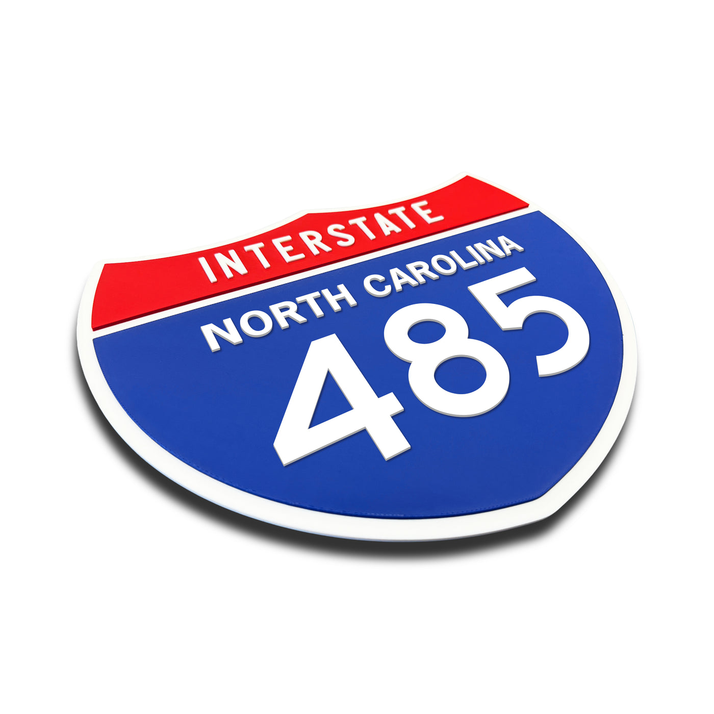 Interstate 485 – North Carolina road sign replica three-quarter view