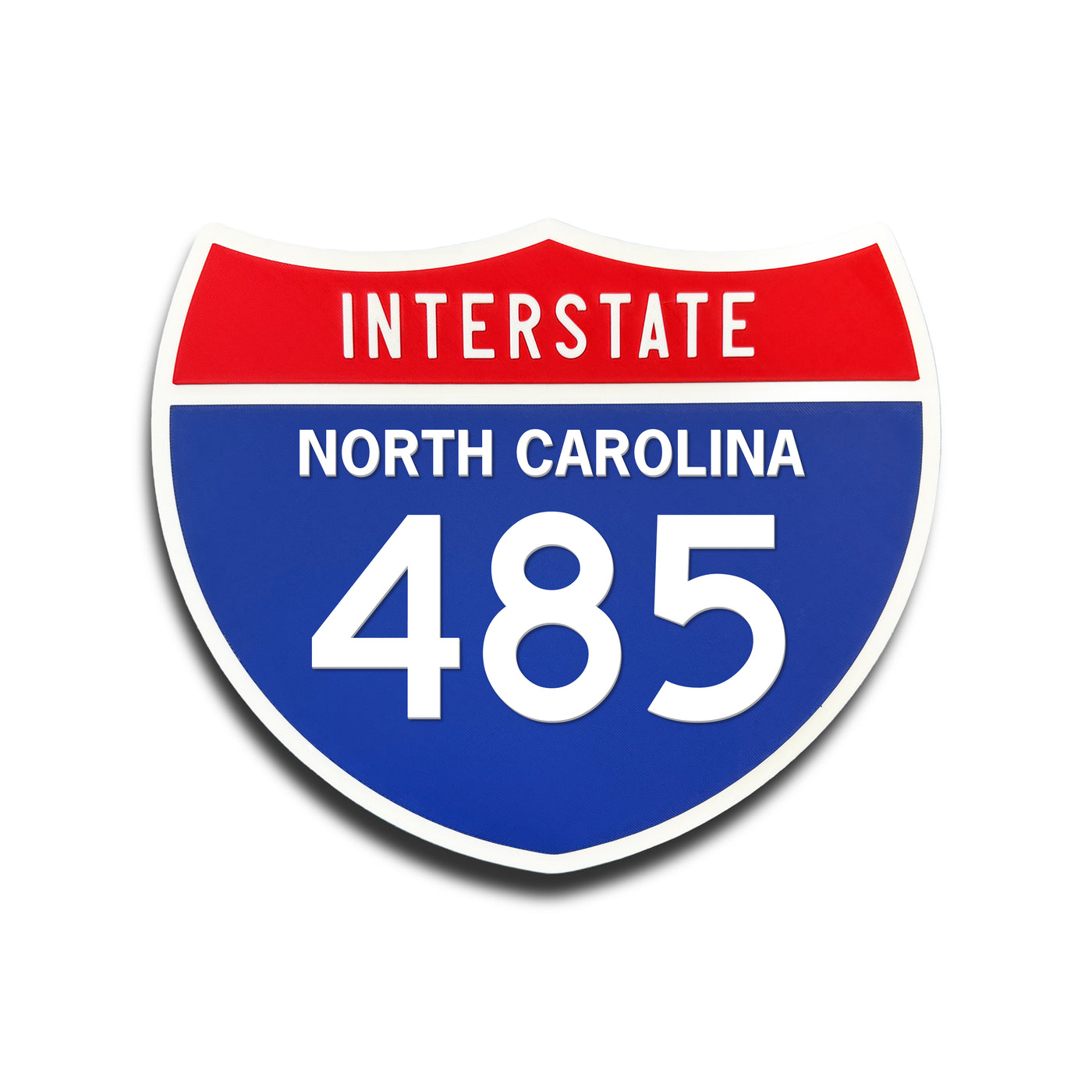 Interstate 485 North Carolina road sign replica front view