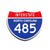 Interstate 485 North Carolina road sign replica front view