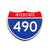 Interstate 490 Number Only road sign replica front view