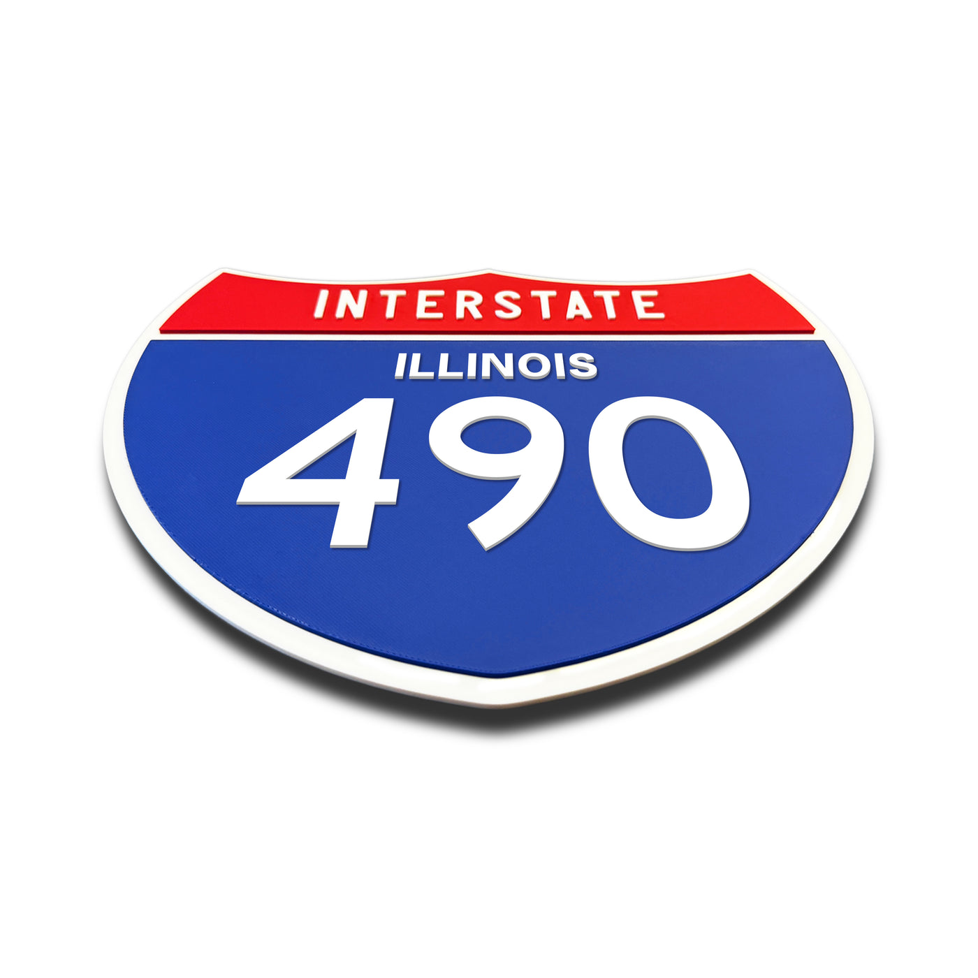 Interstate 490 – Illinois road sign replica flat view