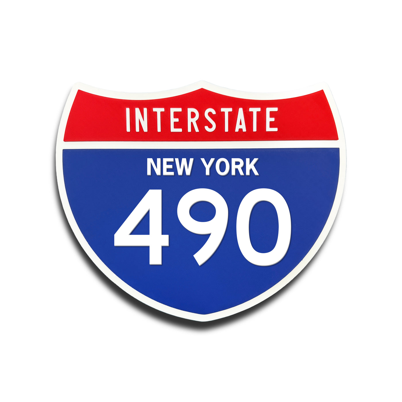 Interstate 490 New York road sign replica front view