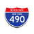 Interstate 490 New York road sign replica front view
