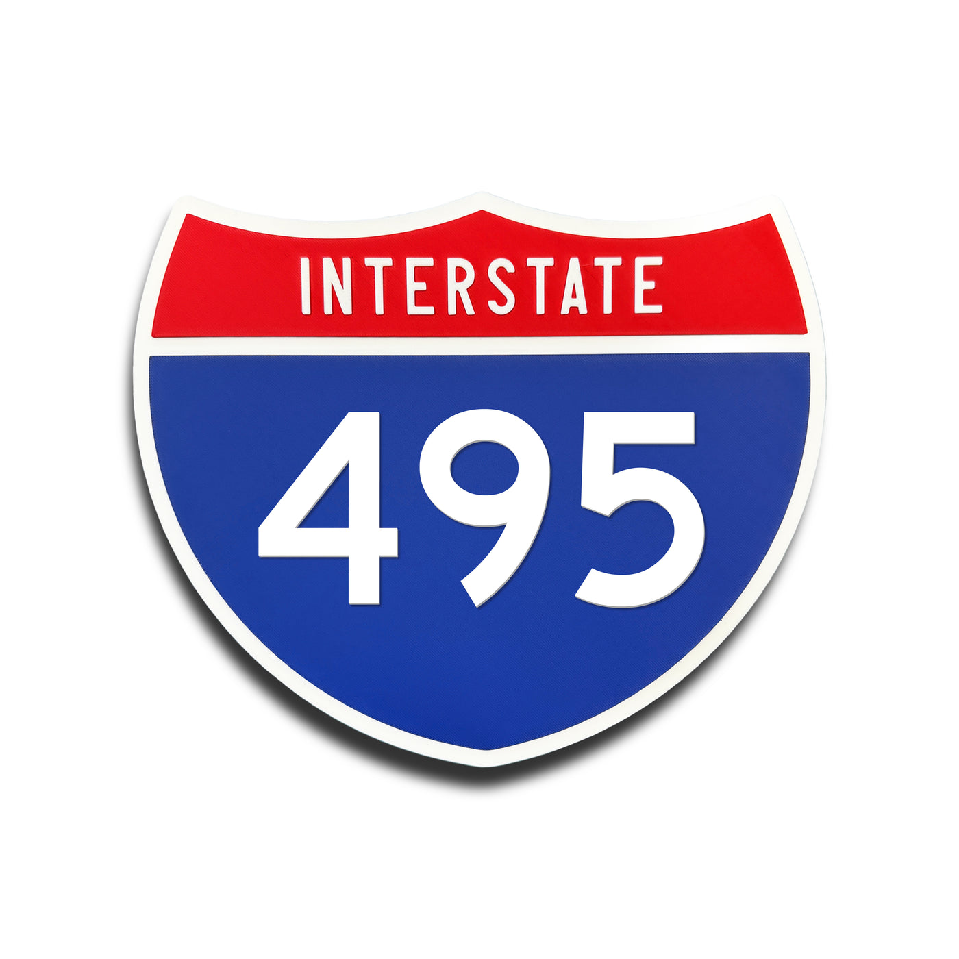 Interstate 495 Number Only road sign replica front view