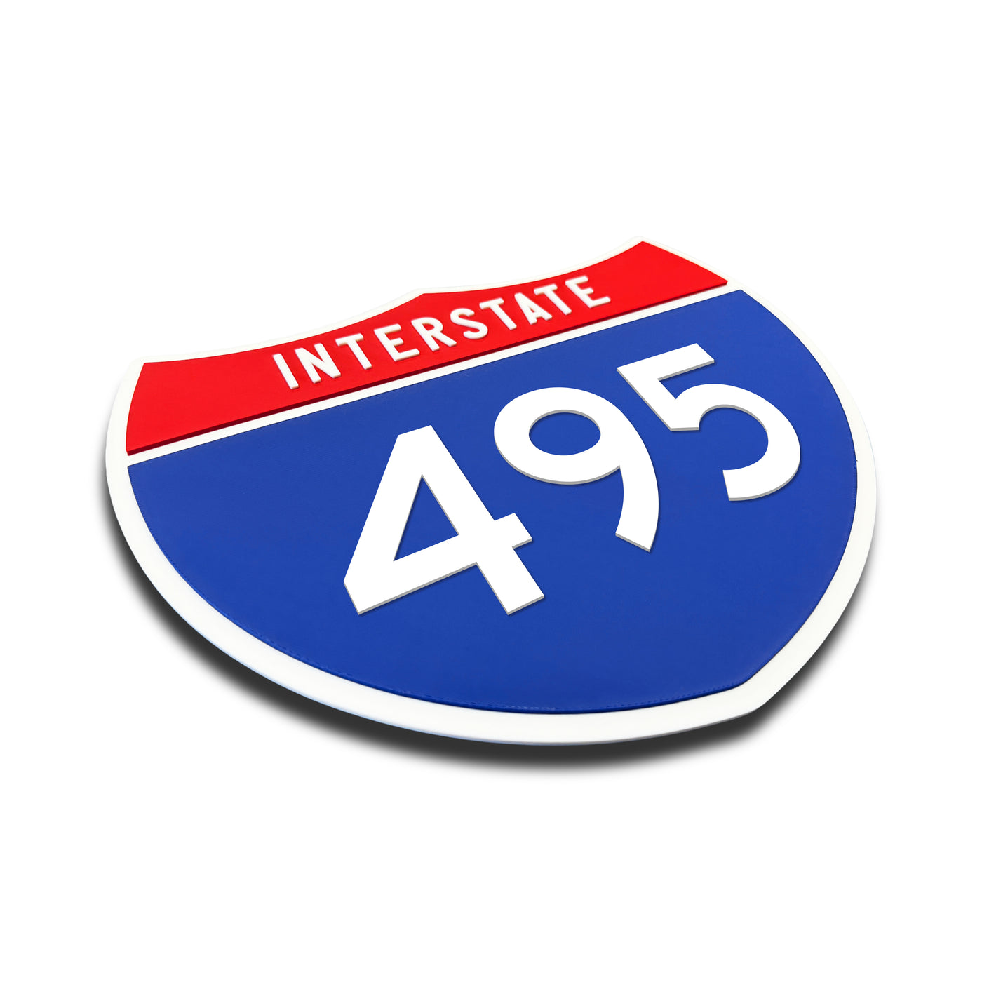 Interstate 495 Number Only road sign replica three quarter view