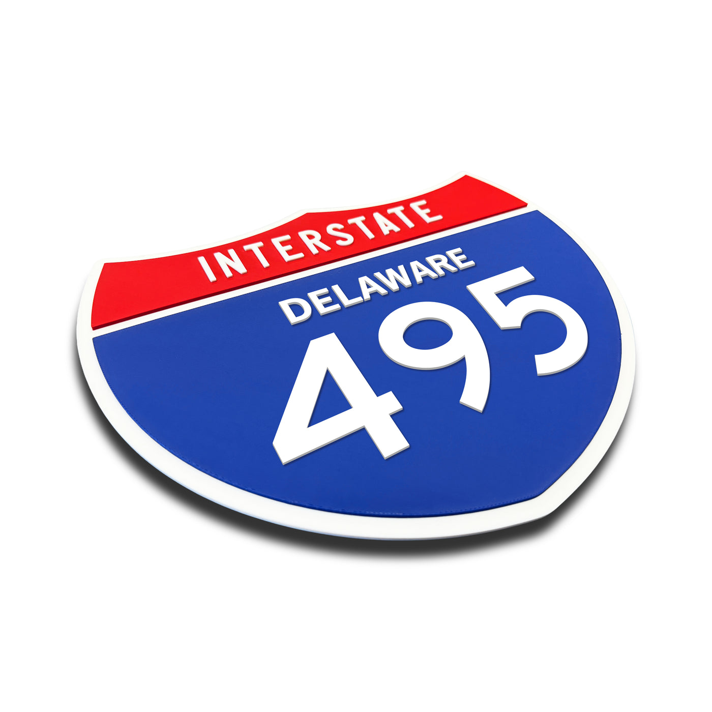 Interstate 495 – Delaware road sign replica three-quarter view