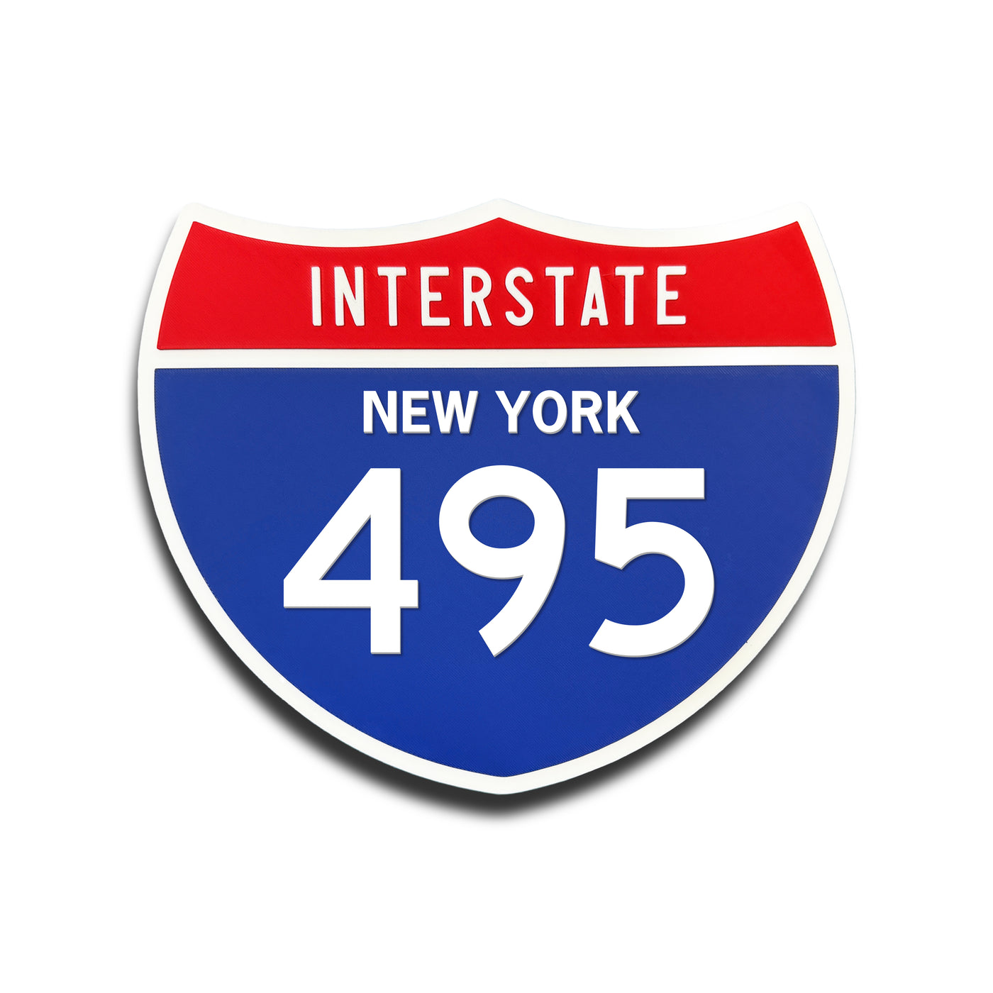 Interstate 495 New York road sign replica front view