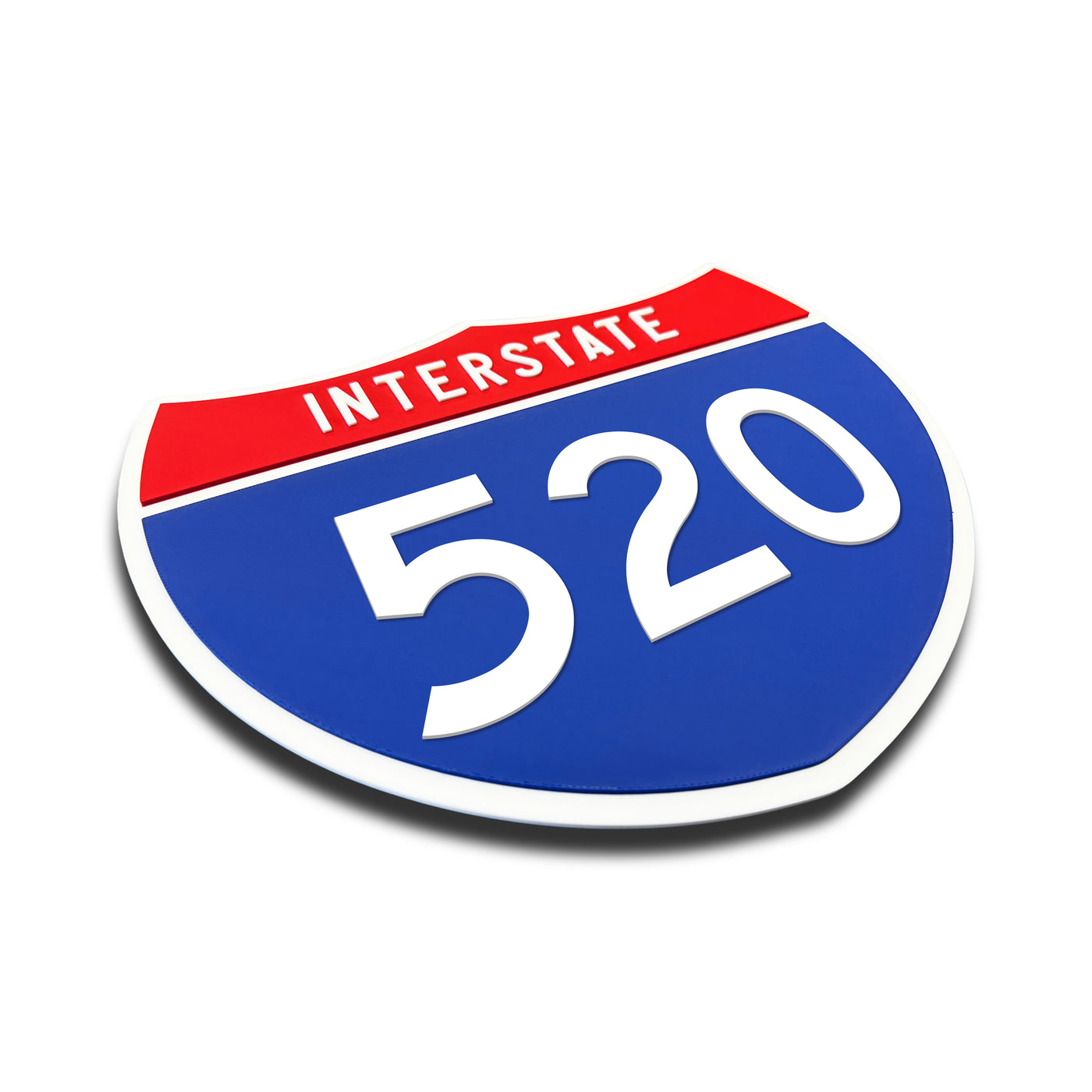 Interstate 520 Number Only road sign replica three quarter view