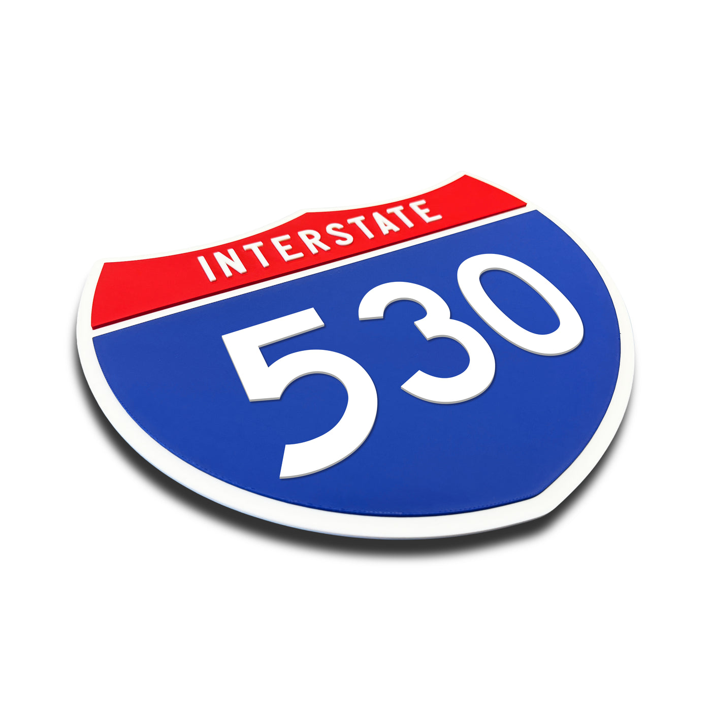 Interstate 530 Number Only road sign replica three quarter view