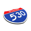Interstate 530 Number Only road sign replica three quarter view