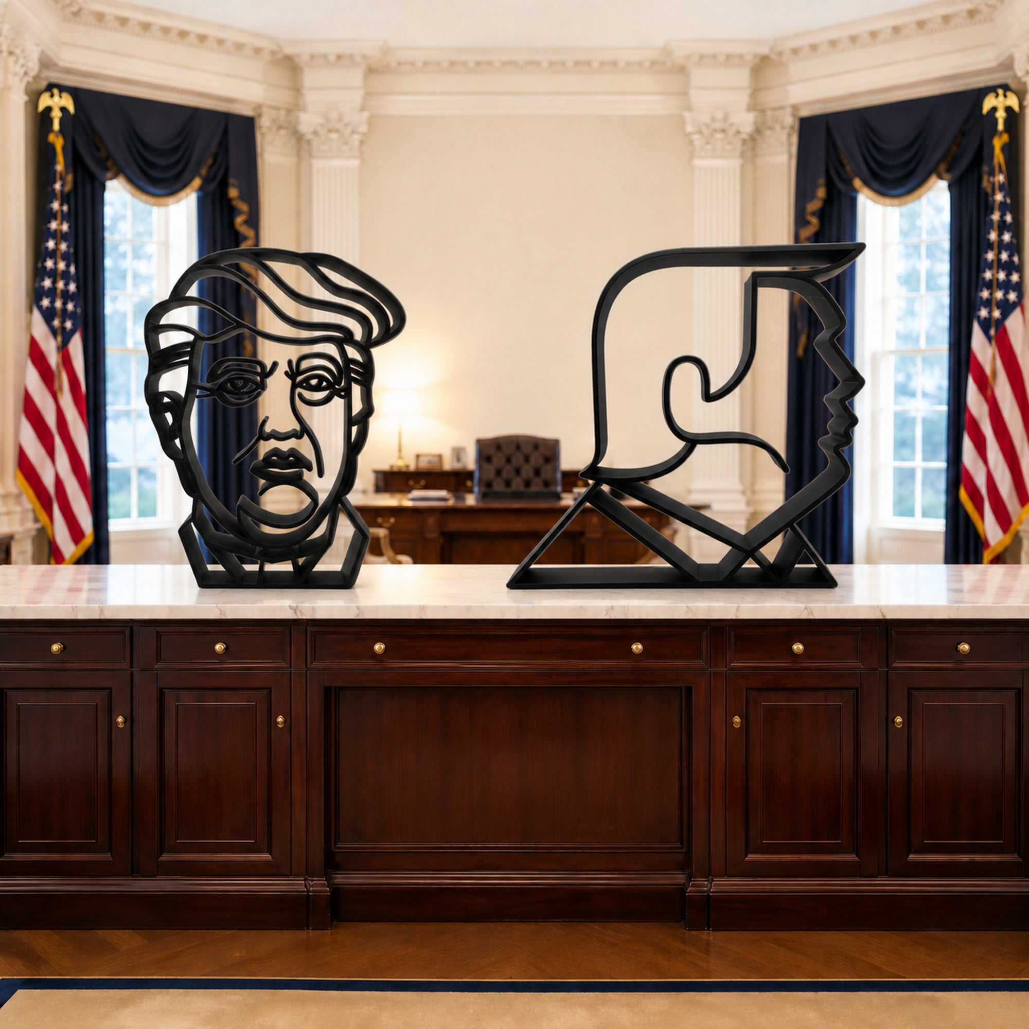U.S. Presidents Line Art Sculpture Collection
