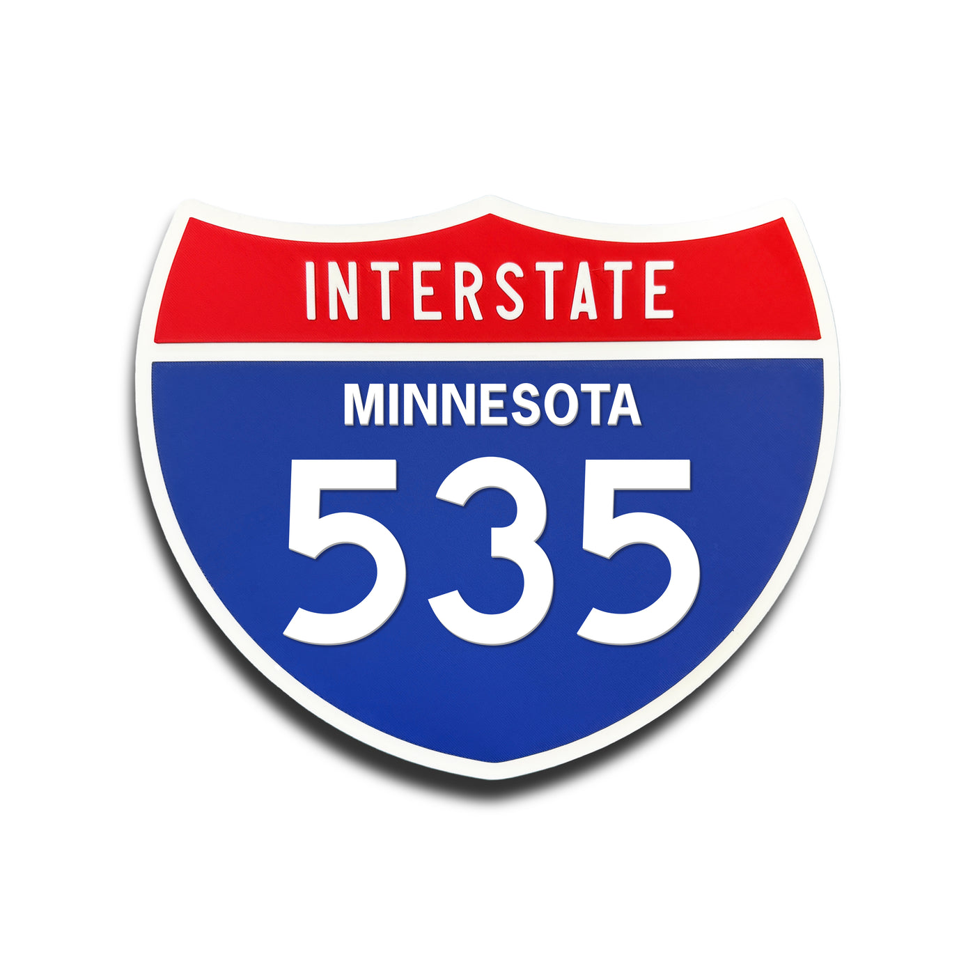 Interstate 535 Minnesota road sign replica front view