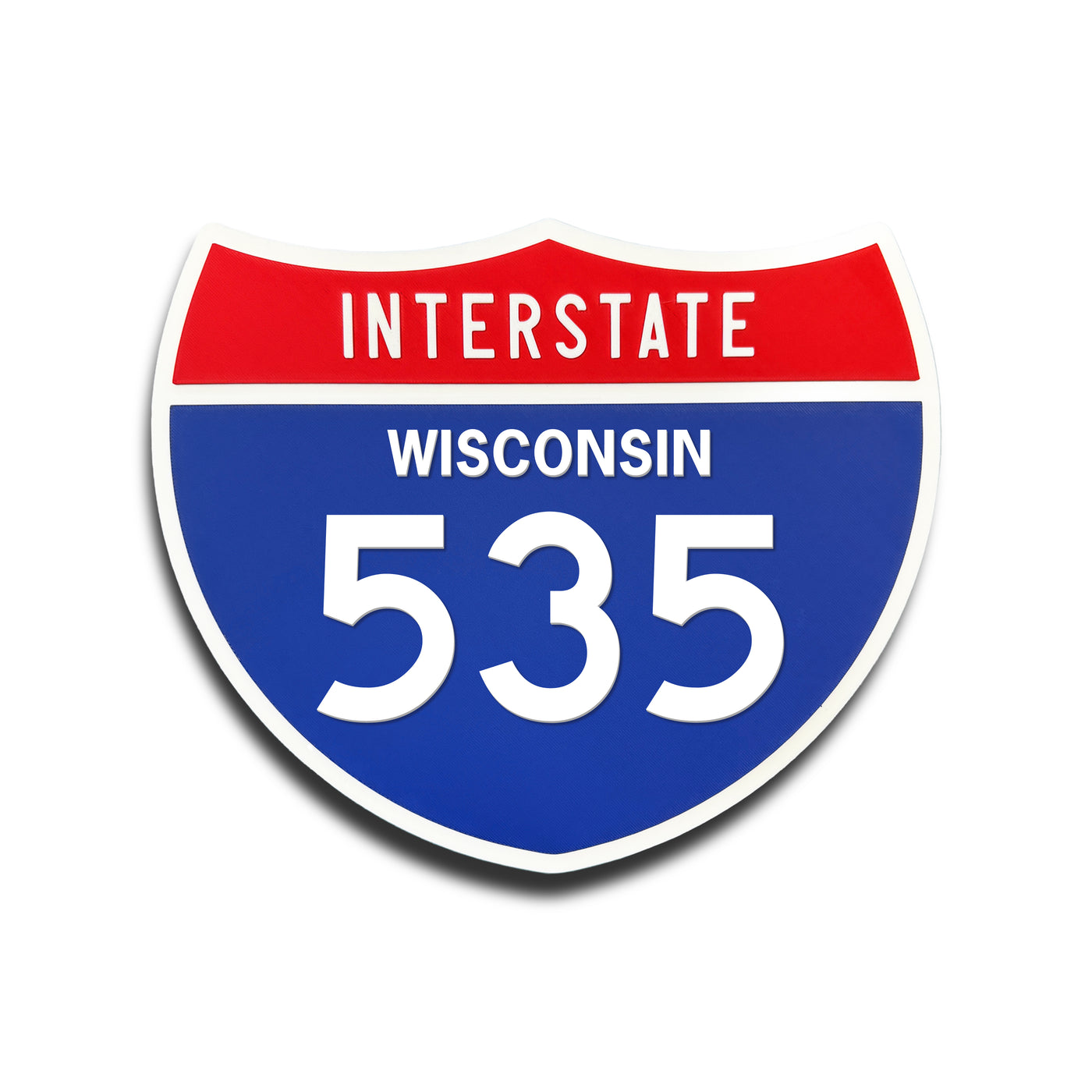 Interstate 535 Wisconsin road sign replica front view