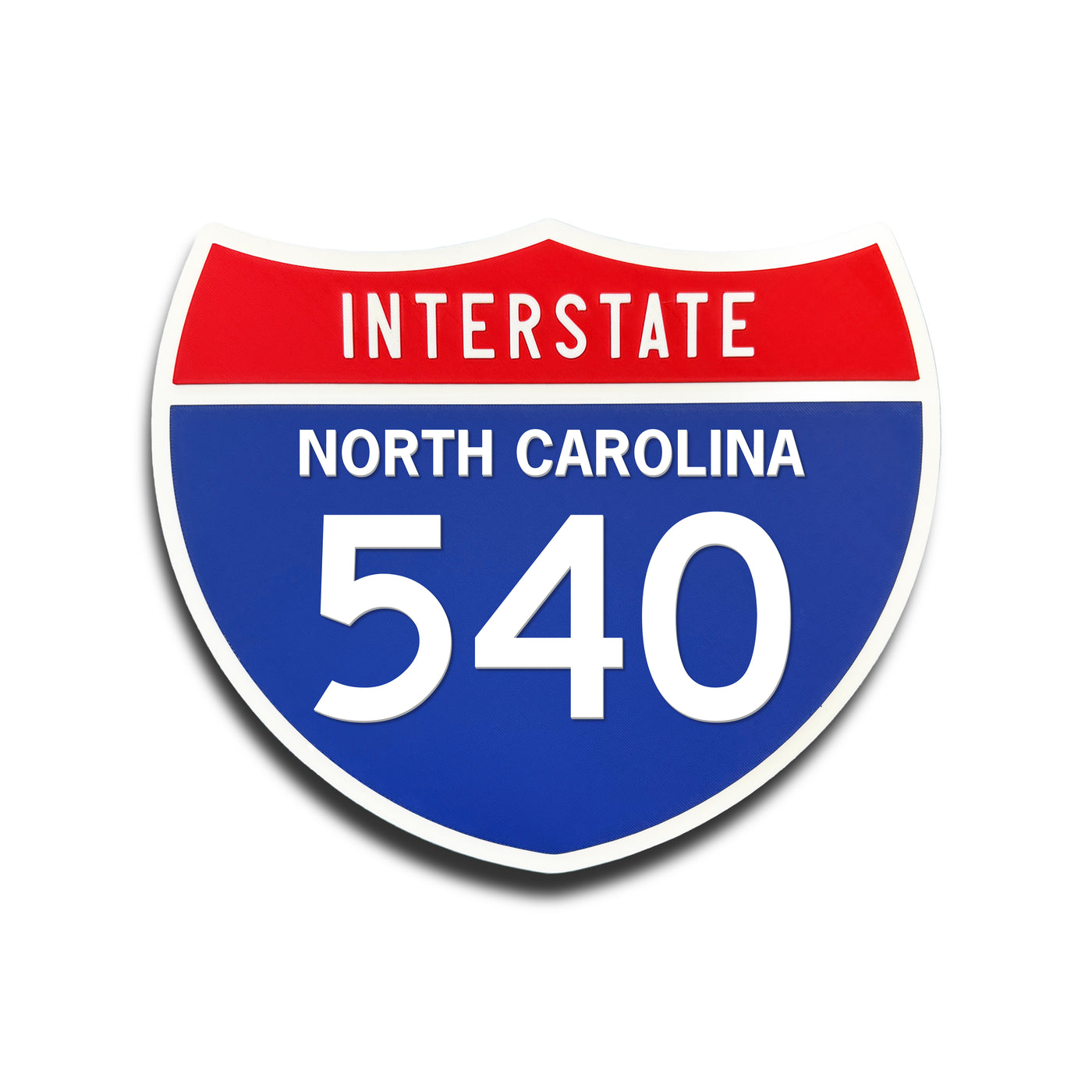 Interstate 540 North Carolina road sign replica front view