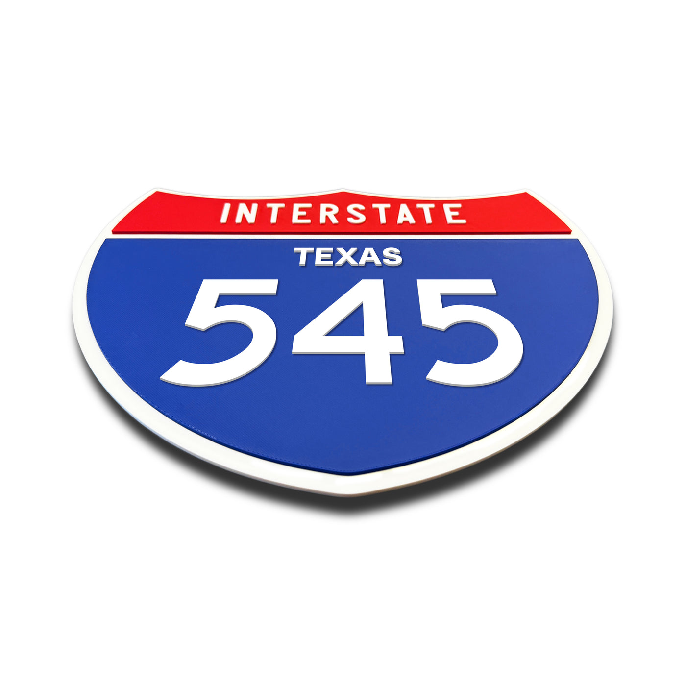 Interstate 545 – Texas road sign replica flat view