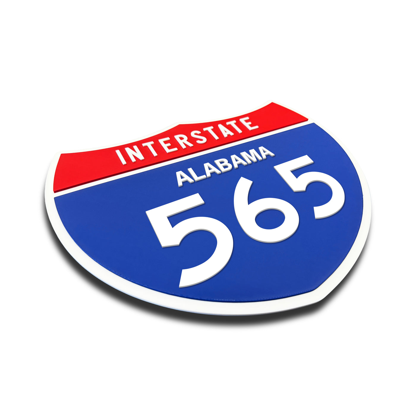 Interstate 565 – Alabama road sign replica three-quarter view