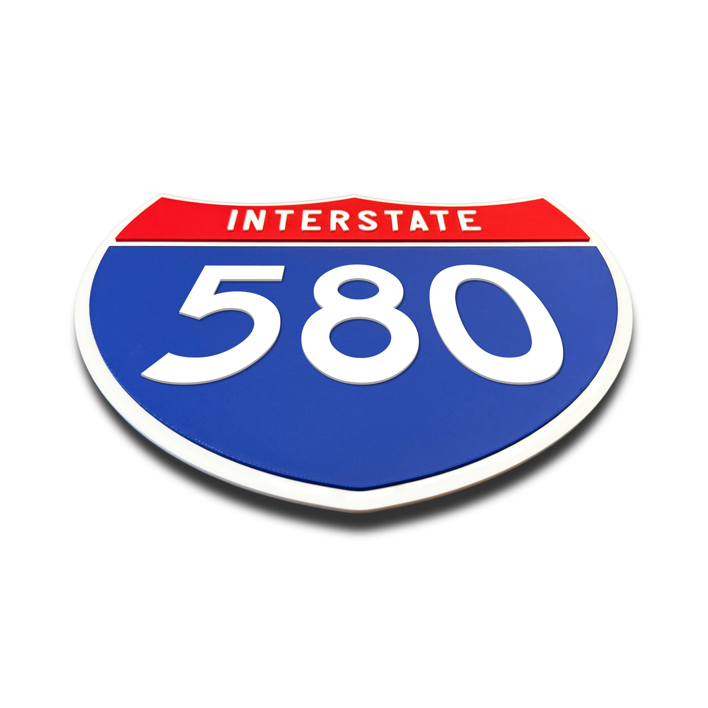 Interstate 580 Number Only road sign replica flat view