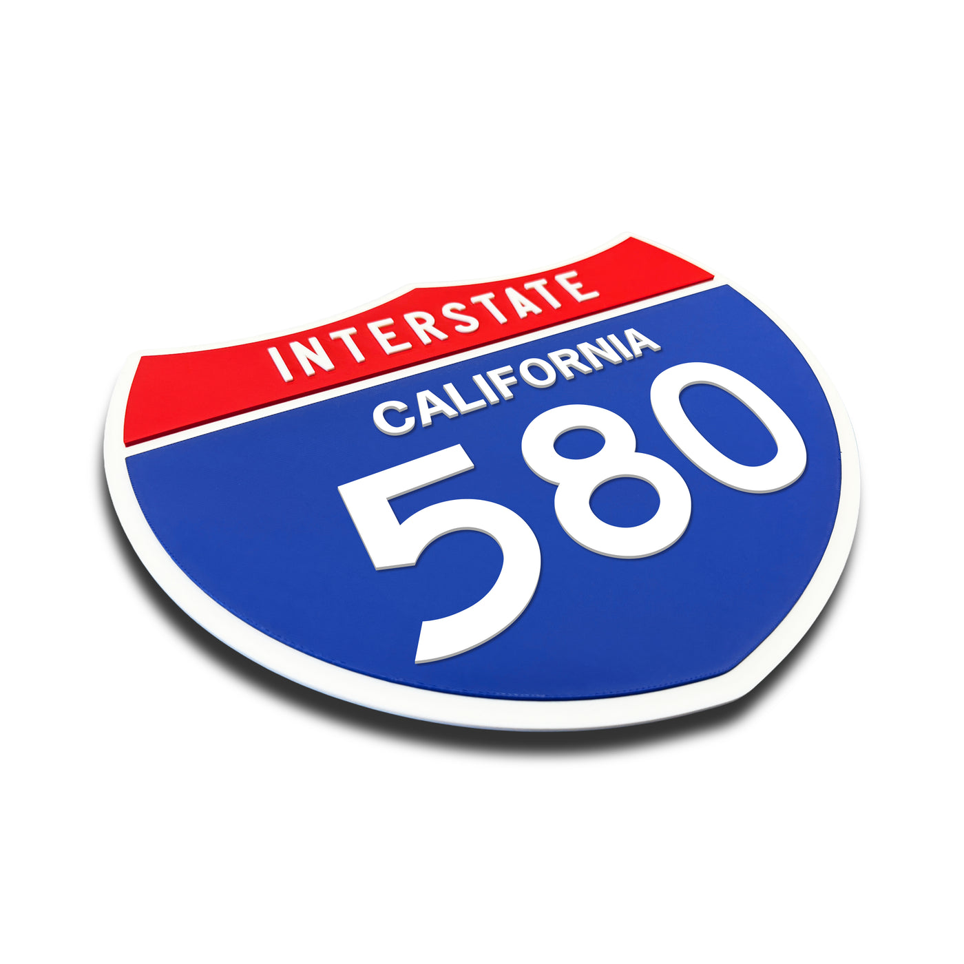 Interstate 580 – California road sign replica three-quarter view