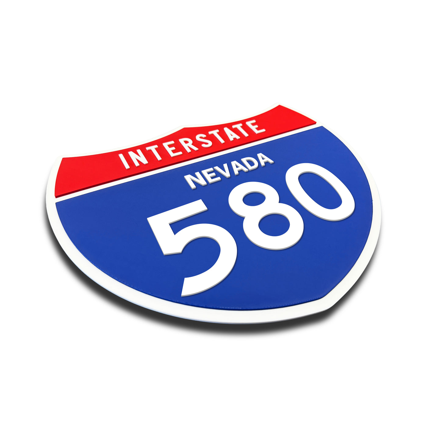 Interstate 580 – Nevada road sign replica three-quarter view