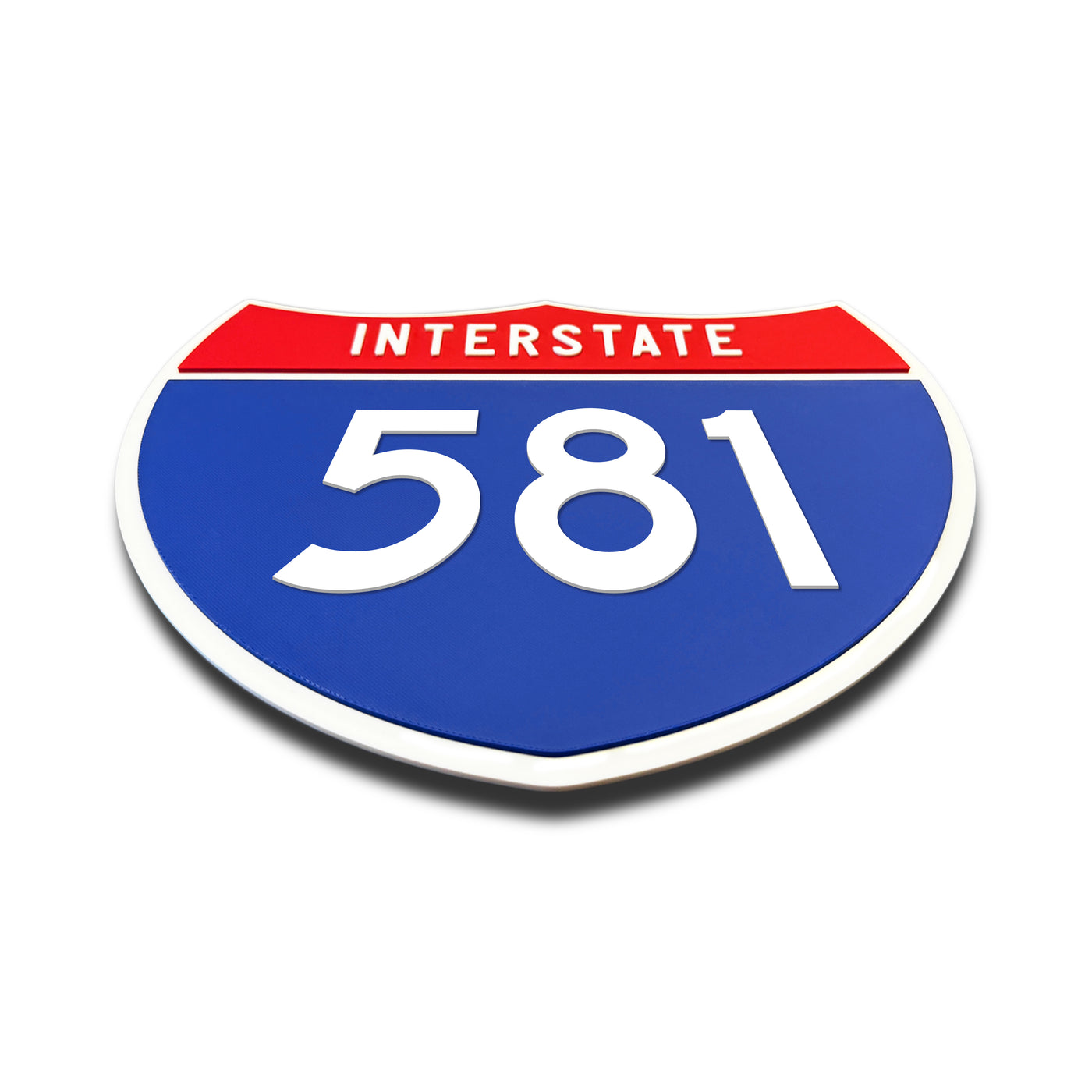 Interstate 581 Number Only road sign replica flat view