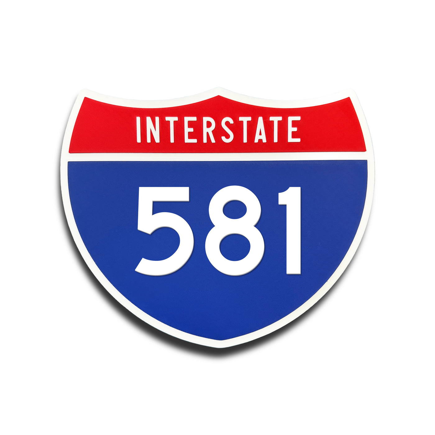 Interstate 581 Number Only road sign replica front view