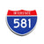 Interstate 581 Number Only road sign replica front view