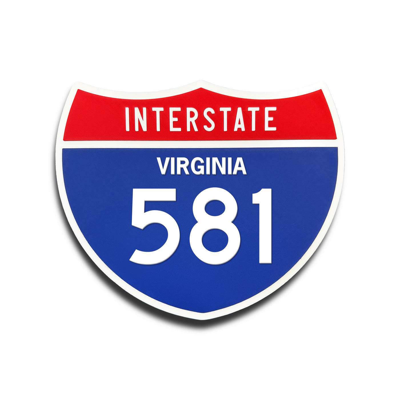 Interstate 581 Virginia road sign replica front view