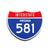 Interstate 581 Virginia road sign replica front view