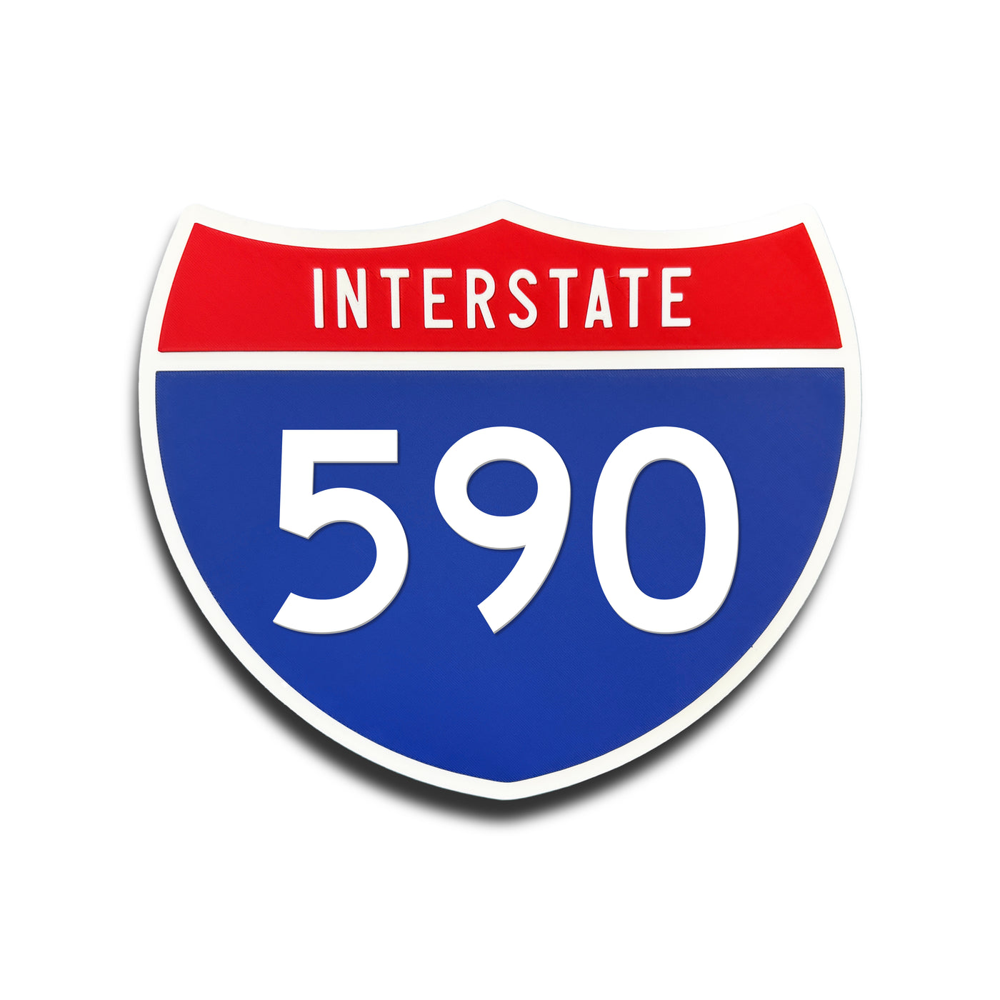 Interstate 590 Number Only road sign replica front view