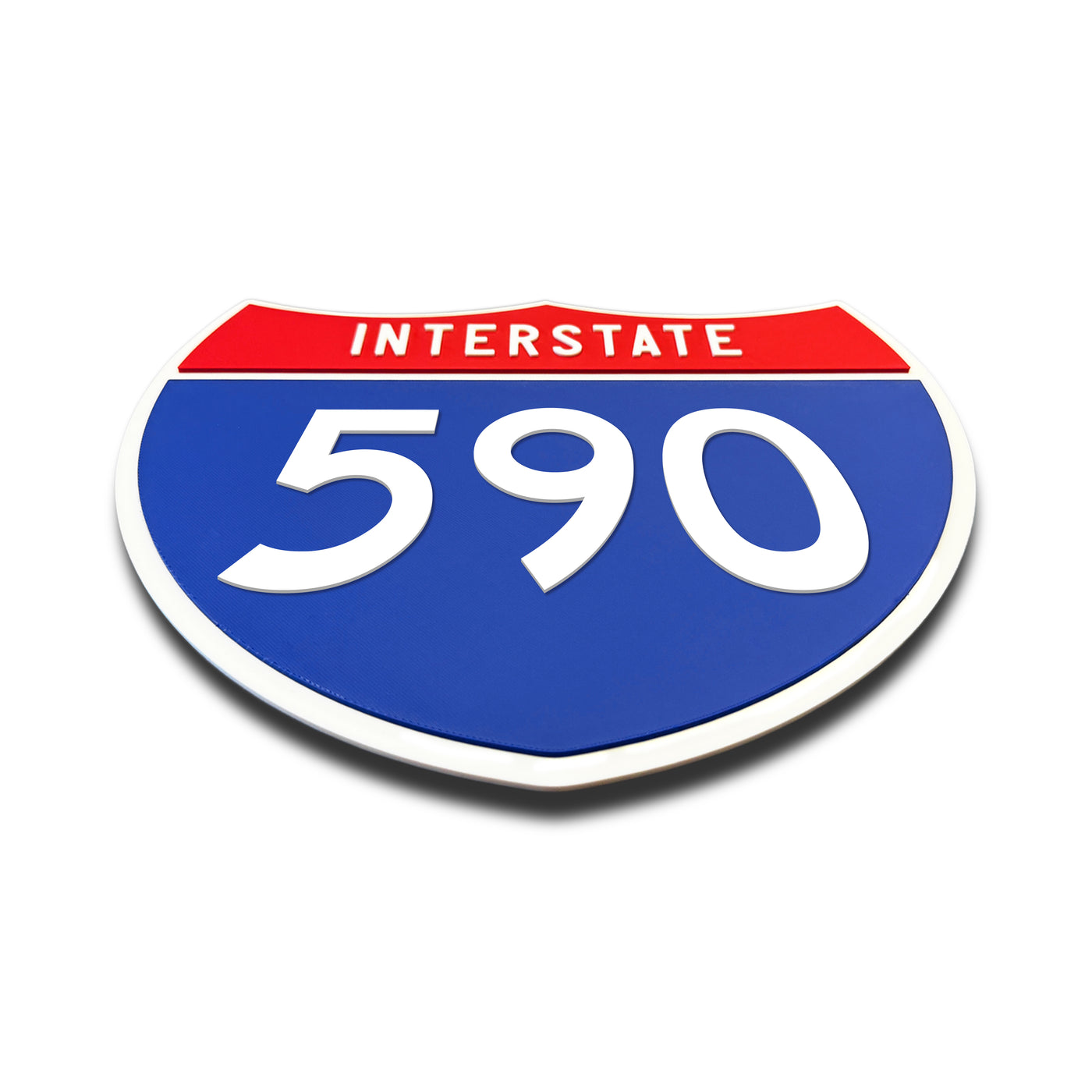 Interstate 590 Number Only road sign replica flat view