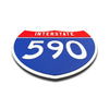 Interstate 590 Number Only road sign replica flat view